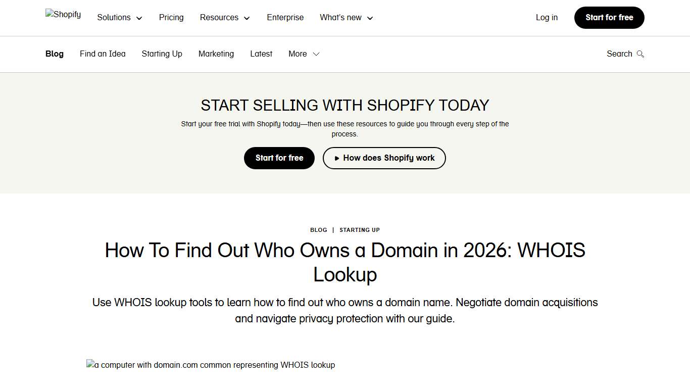 How To Find Out Who Owns a Domain in 2026: WHOIS Lookup - Shopify Canada